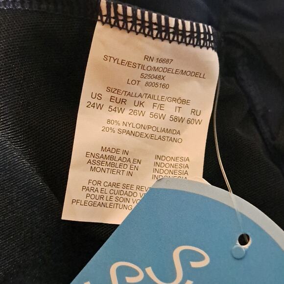 Swim Solutions Women's Plus Size Swim Skirt Navy - Picture 5 of 7